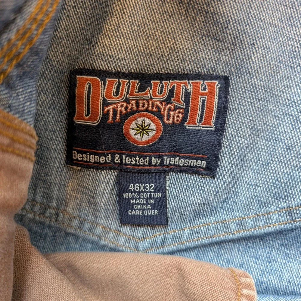 Duluth Trading Co. Denim Ballroom Jeans Relaxed Fit Carpenter‎ Style 46x32